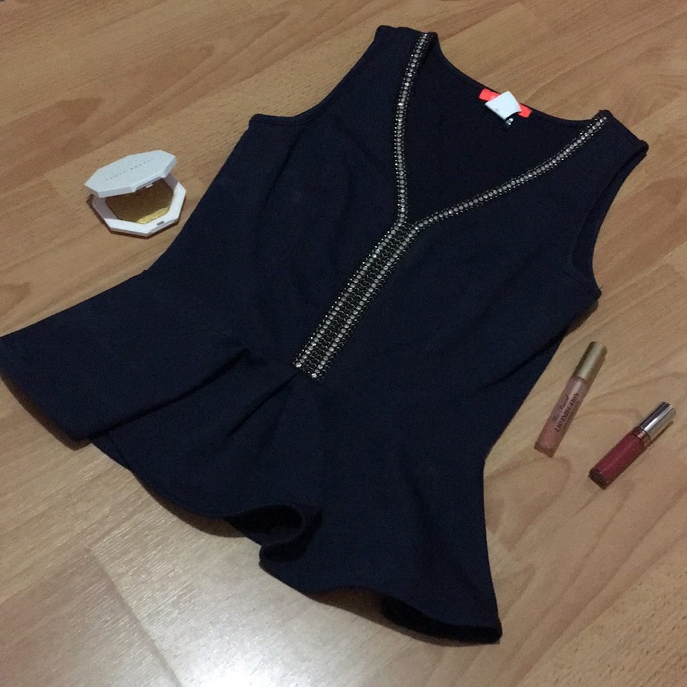 Sequin Lined Peplum Top